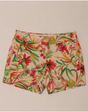 J. CREW Womens Casual Shorts US 2 XS W30  Multicoloured Floral Cotton Geometric Design