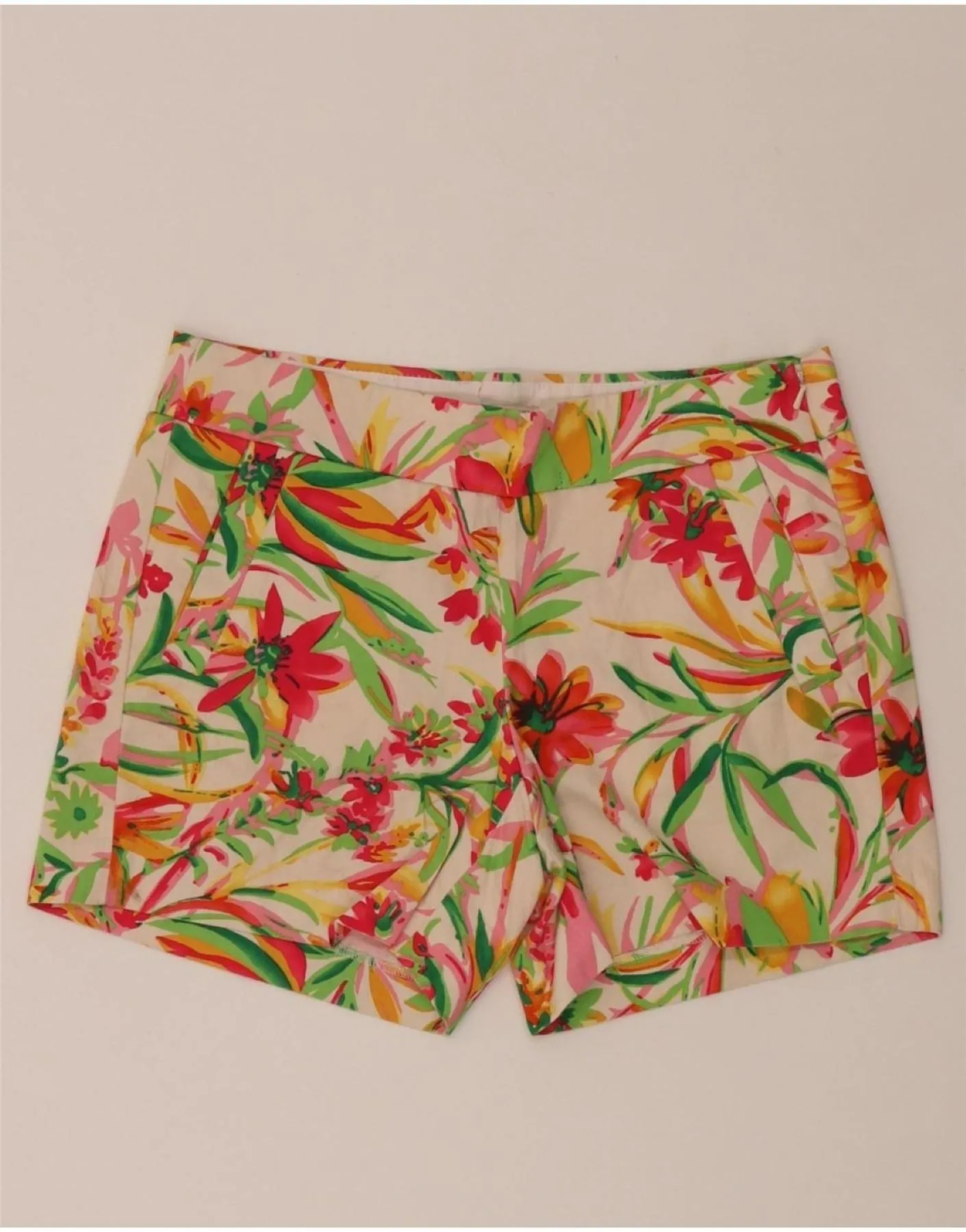 J. CREW Womens Casual Shorts US 2 XS W30  Multicoloured Floral Cotton Geometric Design