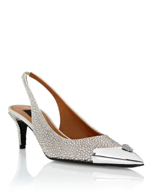 Slip On Minimalist Satin Slingback Mix Strass