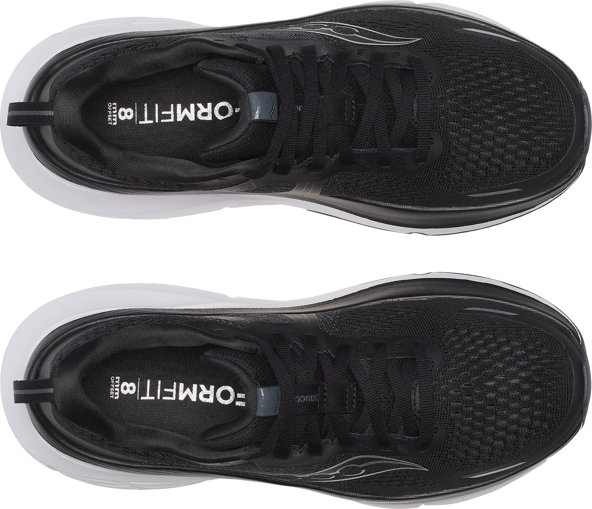 Snug Ankle Support Saucony Guide 18 WIDE FIT Womens Running Shoes - Black