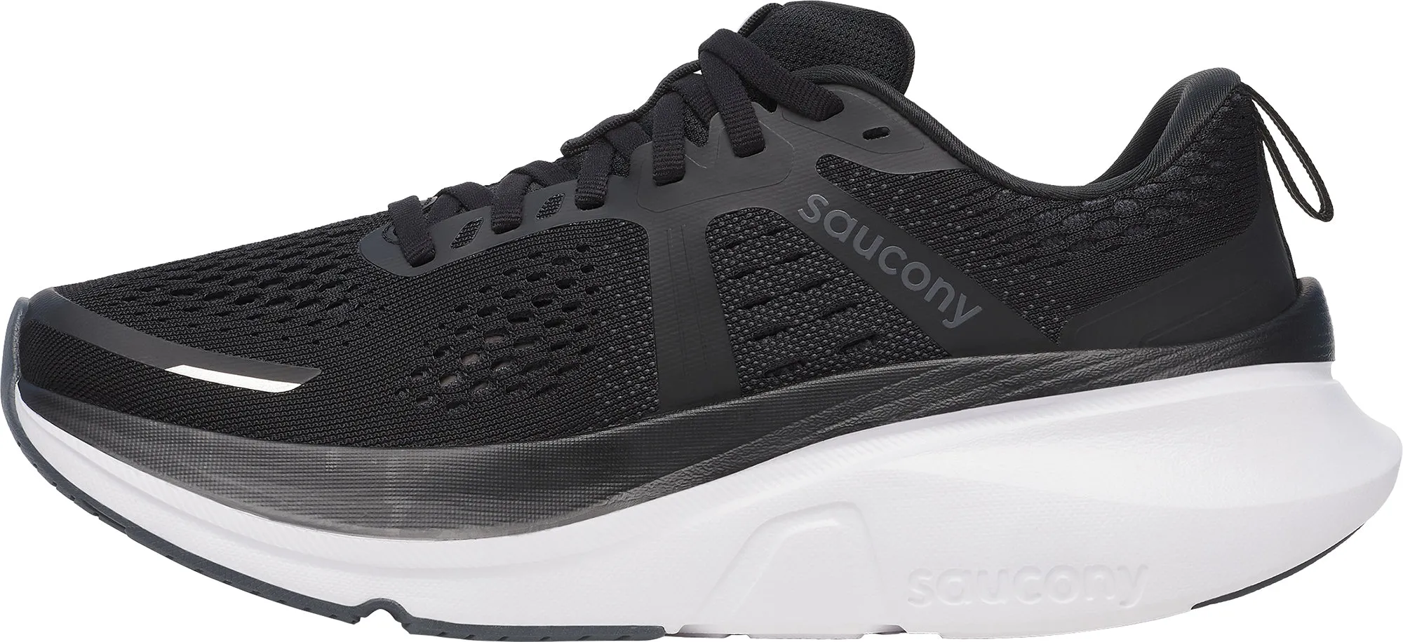running in new tracks shoes Saucony Guide 18 WIDE FIT Womens Running Shoes - Black