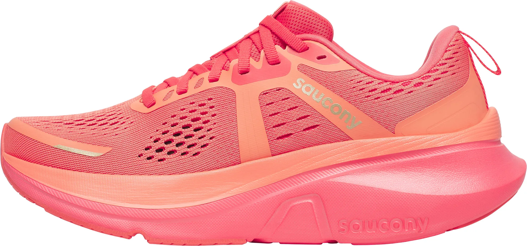 concrete running footwear Comfortable Ball Saucony Guide 18 Womens Running Shoes - Pink