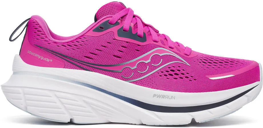 Saucony Guide 18 Womens Running Shoes - Pink neutral running shoes running on uneven ground shoes