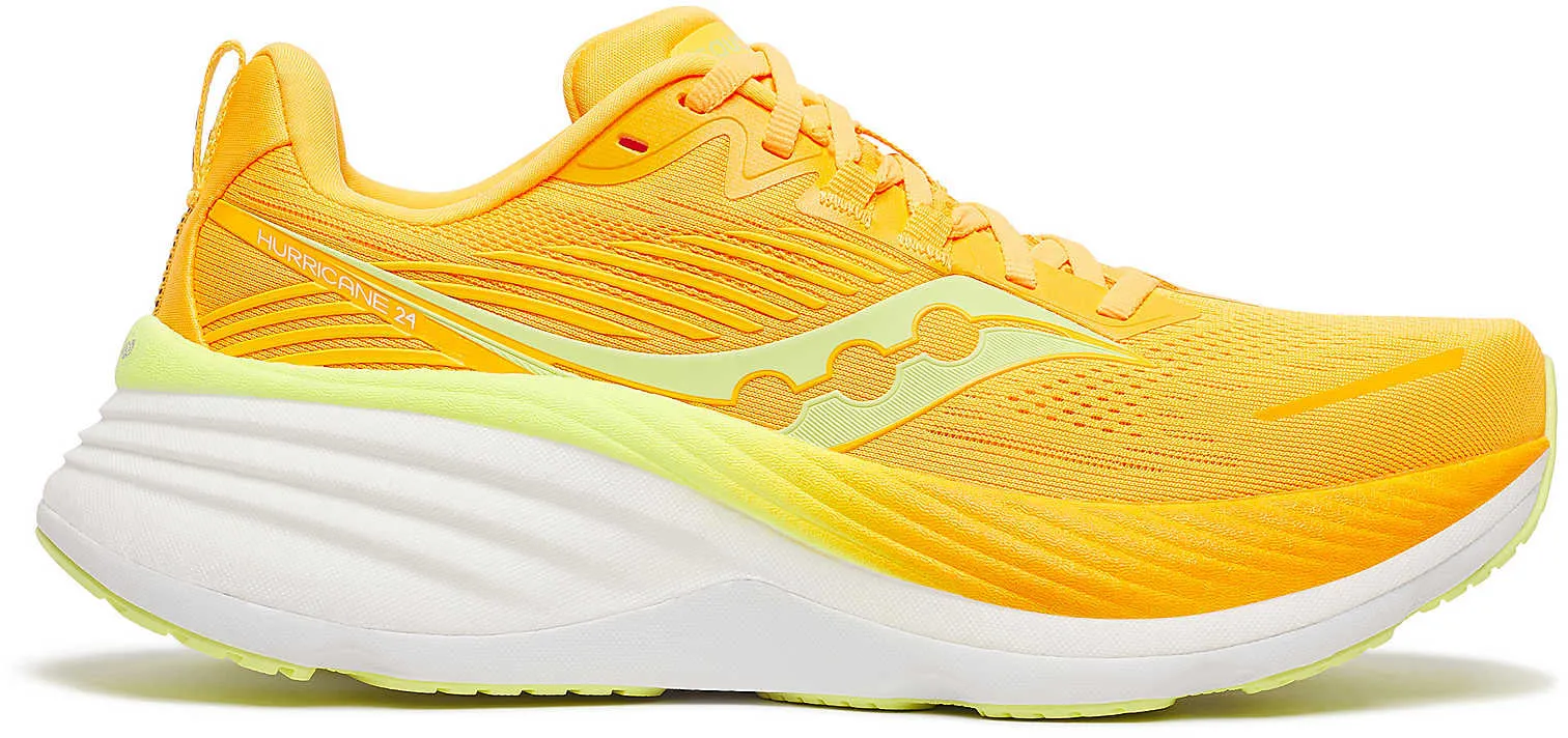Saucony Hurricane 24 Womens Running Shoes - Yellow Fire - Resistant