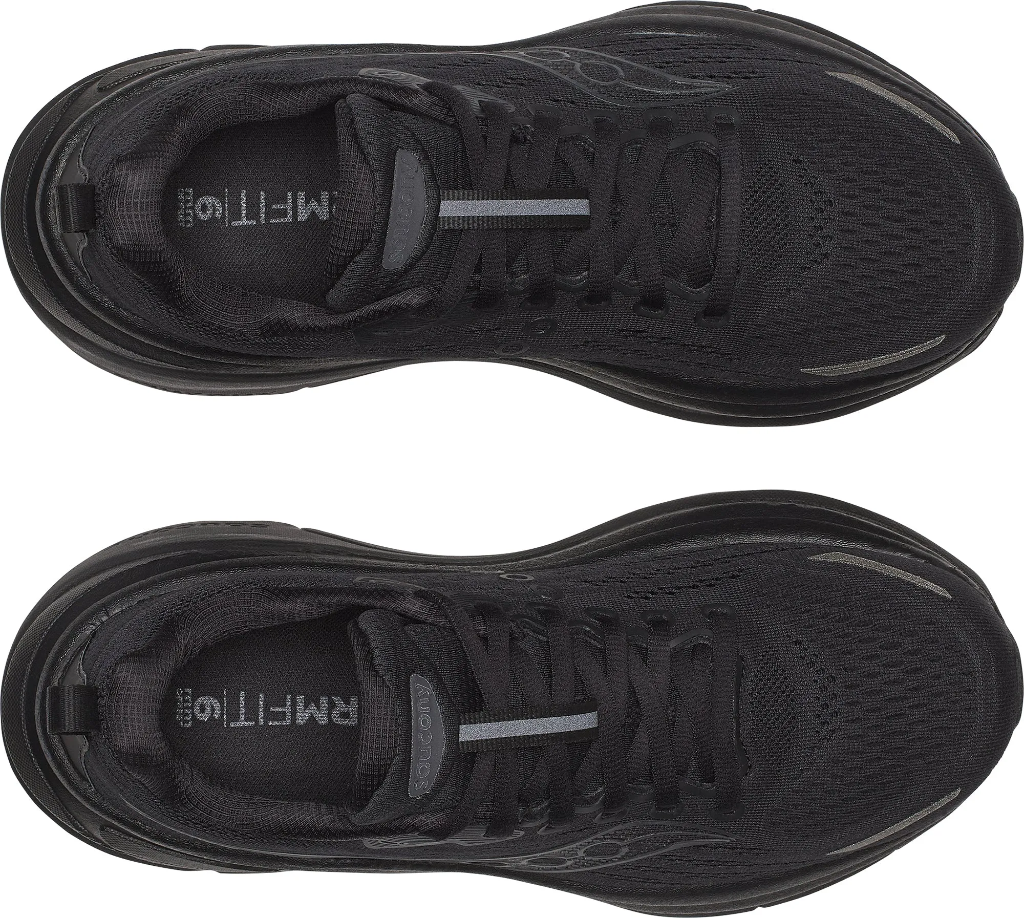 Saucony Hurricane 25 Womens Running Shoes - Black running in an estuary area shoes