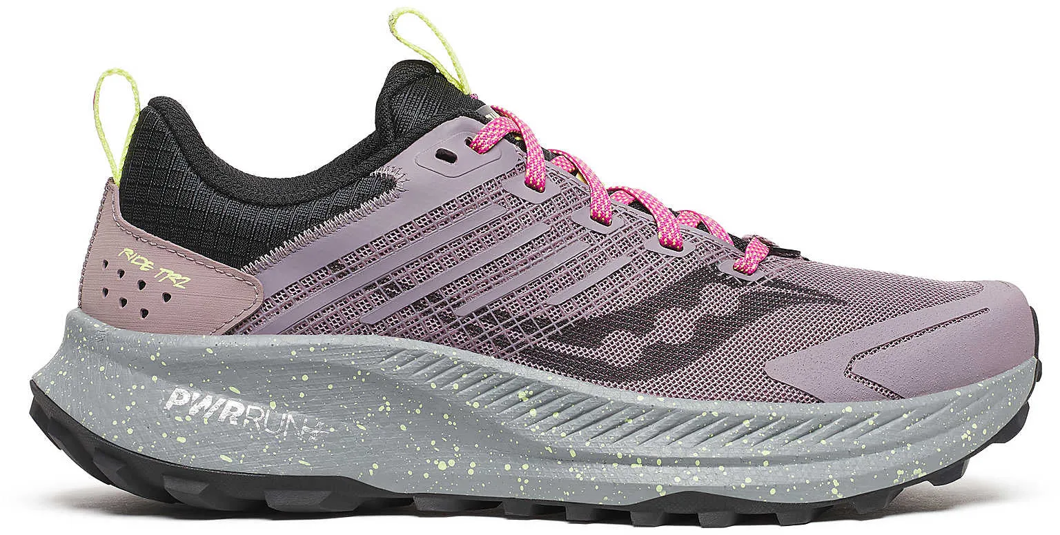 bamboo - fiber - shoes hook - and - loop Saucony Ride TR2 Womens Trail Running Shoes - Purple