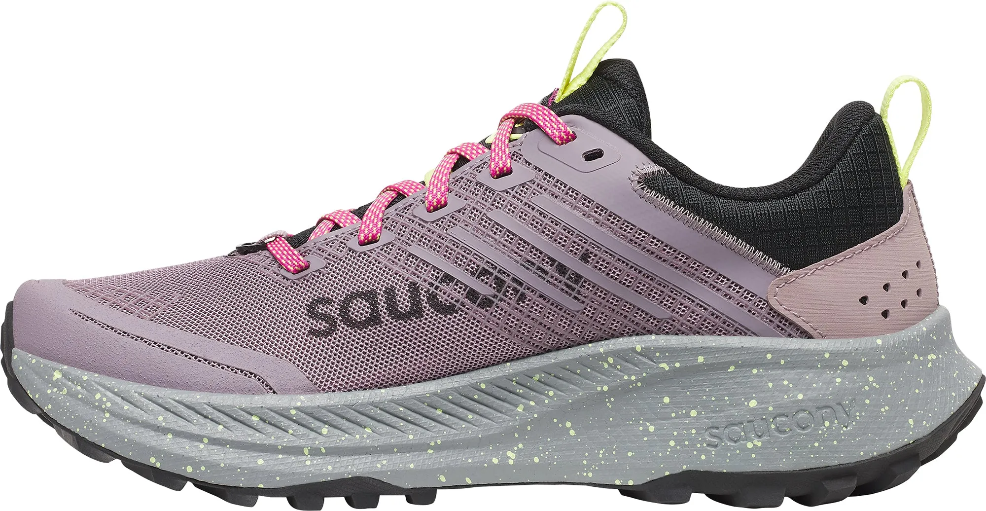 Moisture Control Footbed Laser Cut Vents Saucony Ride TR2 Womens Trail Running Shoes - Purple