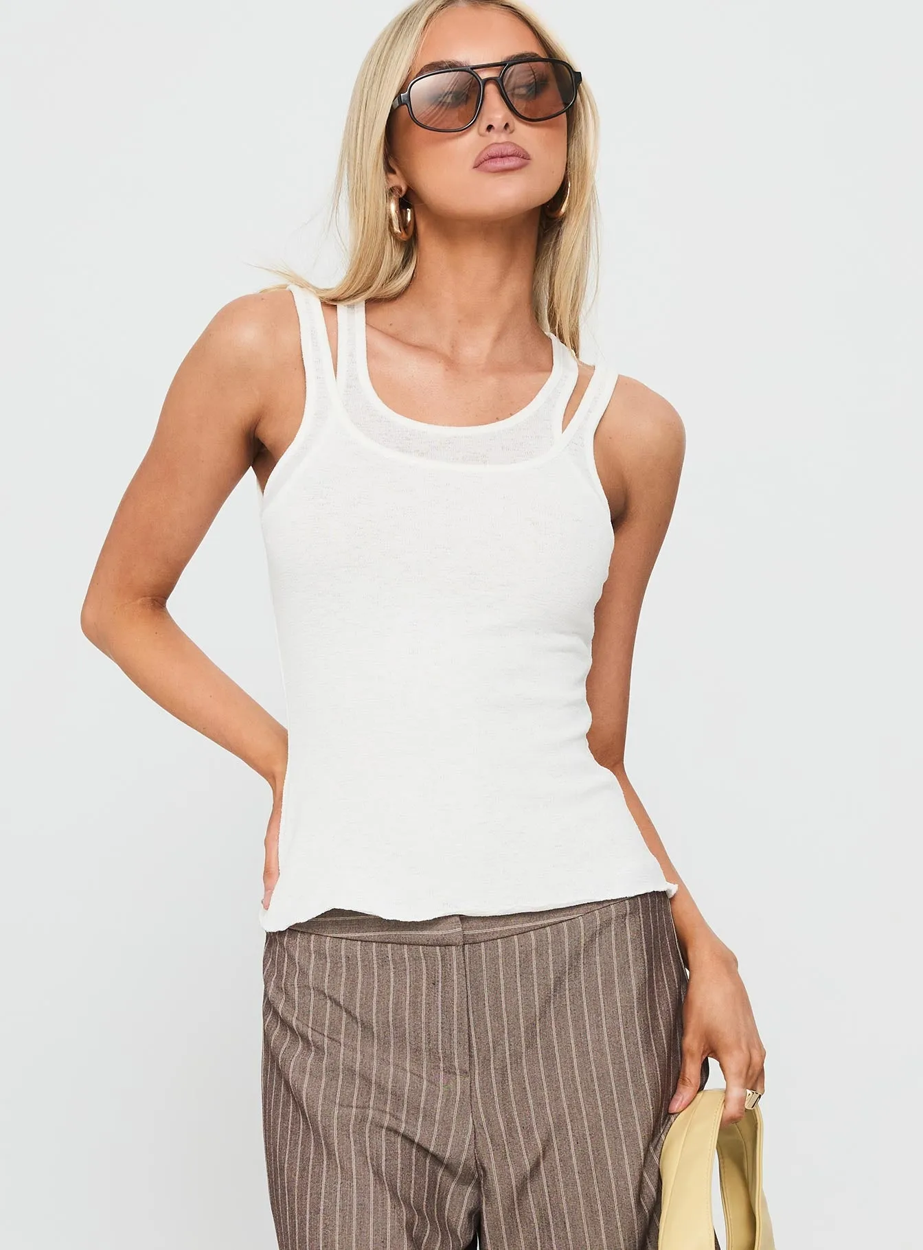 low altitude use Ceyla Layered Tank White