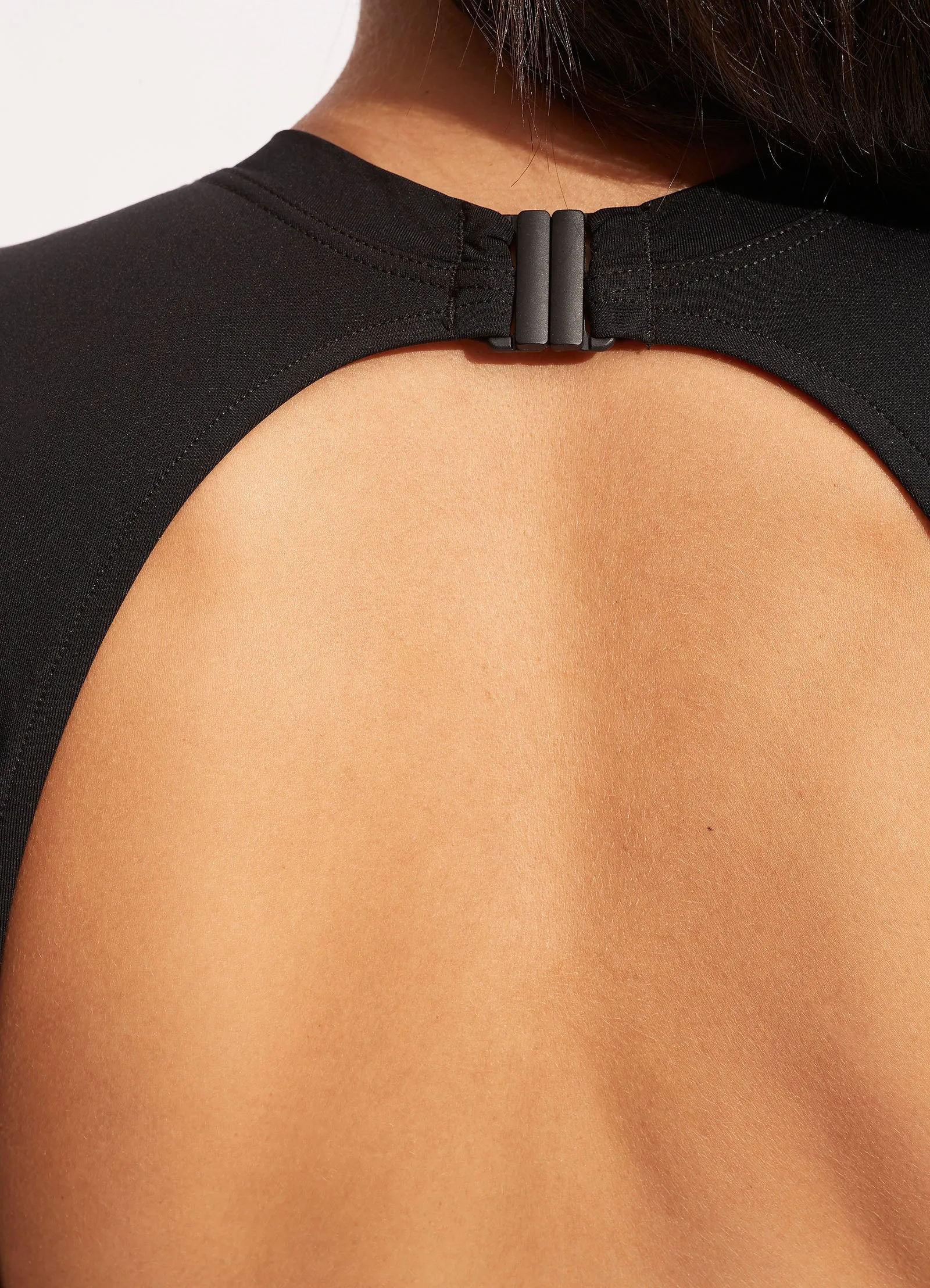 Compression Zones Secure Hold Seafolly Collective Cap Sleeve One Piece - Black