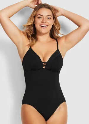 Quick Dry Technology Seafolly Quilted One Piece - Black