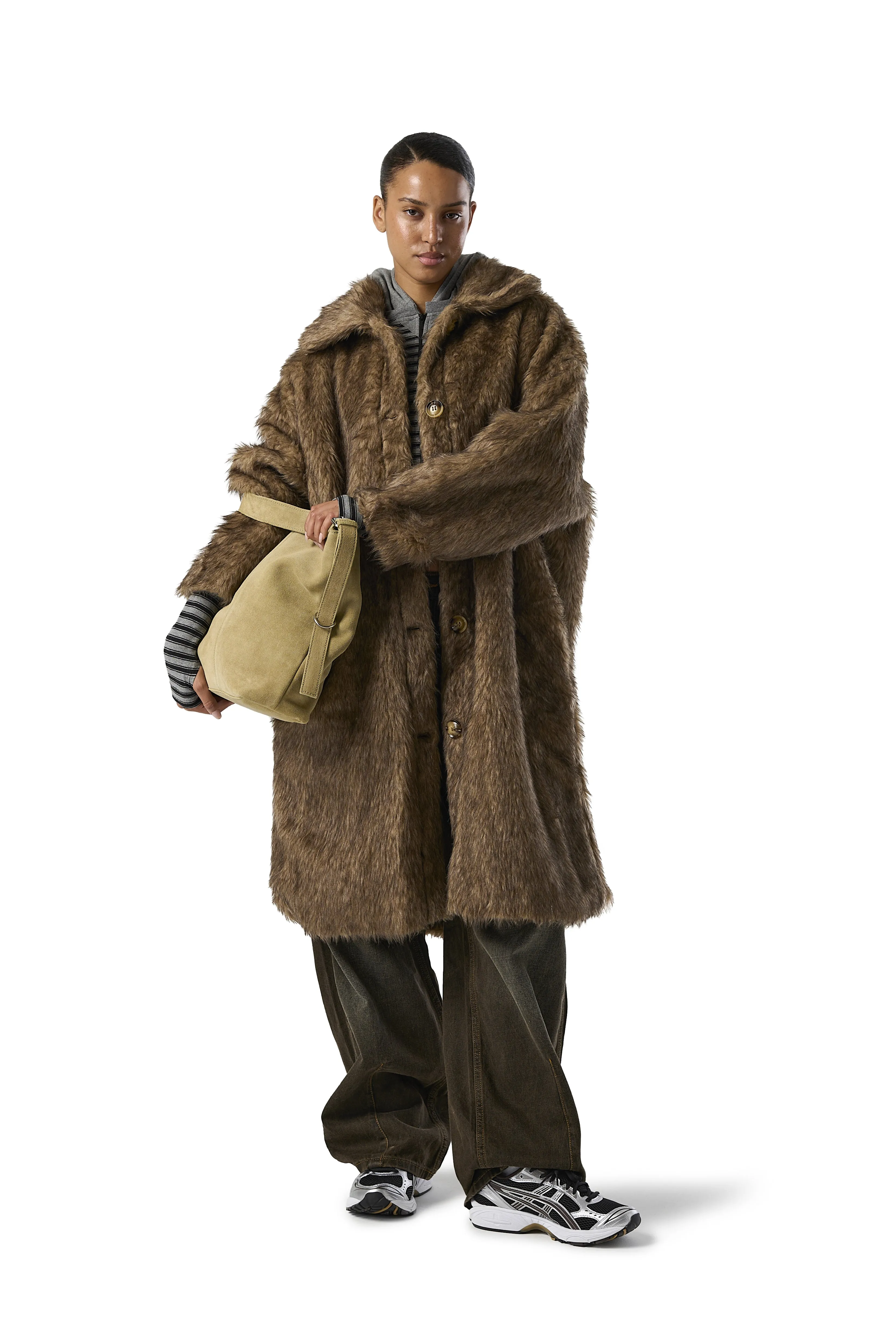 Donnie Faux Fur Longline Coat Soft Cover