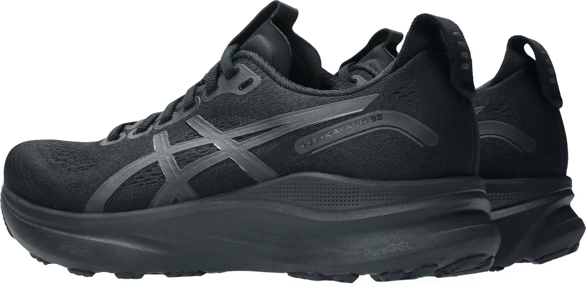 Asics Gel Kayano 32 Womens Running Shoes - Black Asymmetrical Lacing