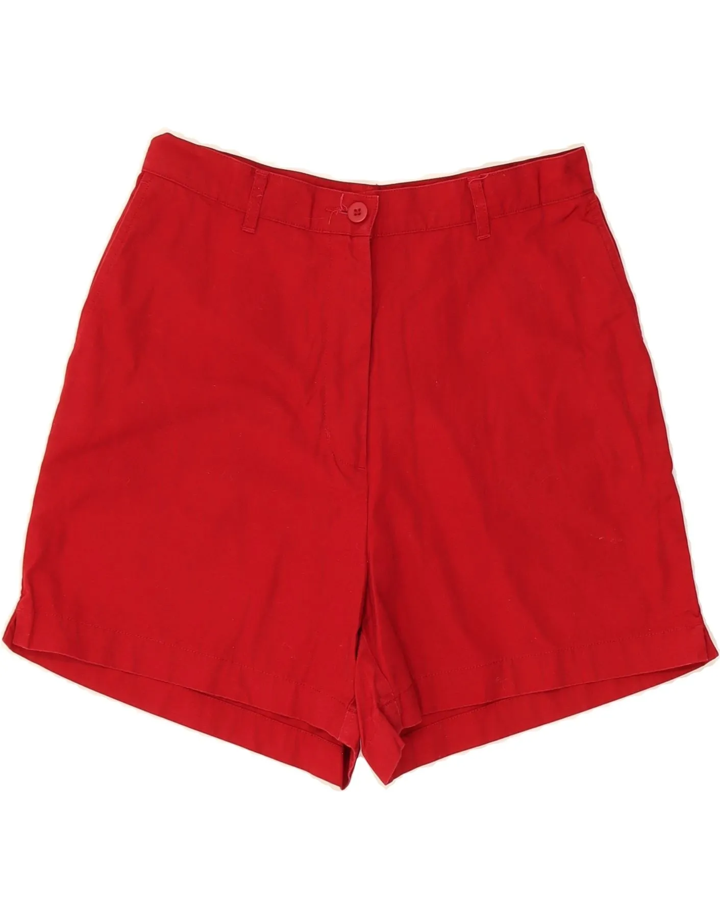 EDDIE BAUER Womens High Waist Chino Shorts US 4 Small W25 Red Cotton quick dry Pastel Shade