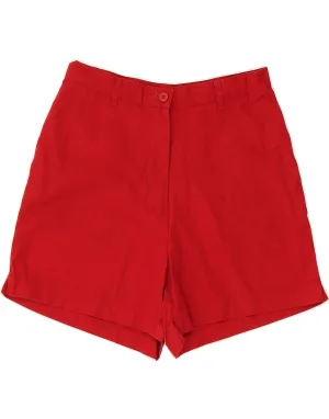 EDDIE BAUER Womens High Waist Chino Shorts US 4 Small W25 Red Cotton quick dry Pastel Shade