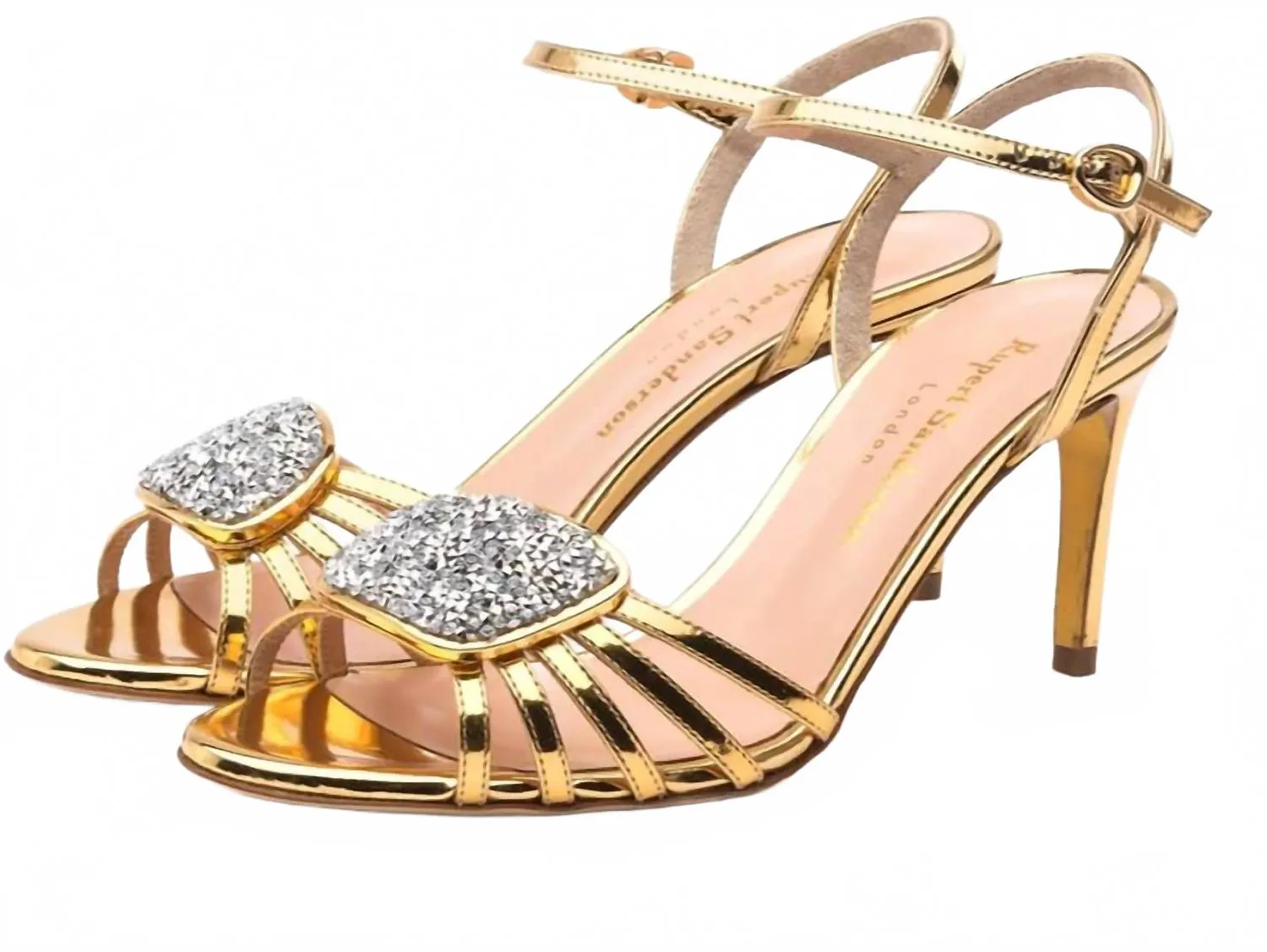 Refined Edge Formal Sandals Women's Nakota Crystal Sandal In Mirror Gold