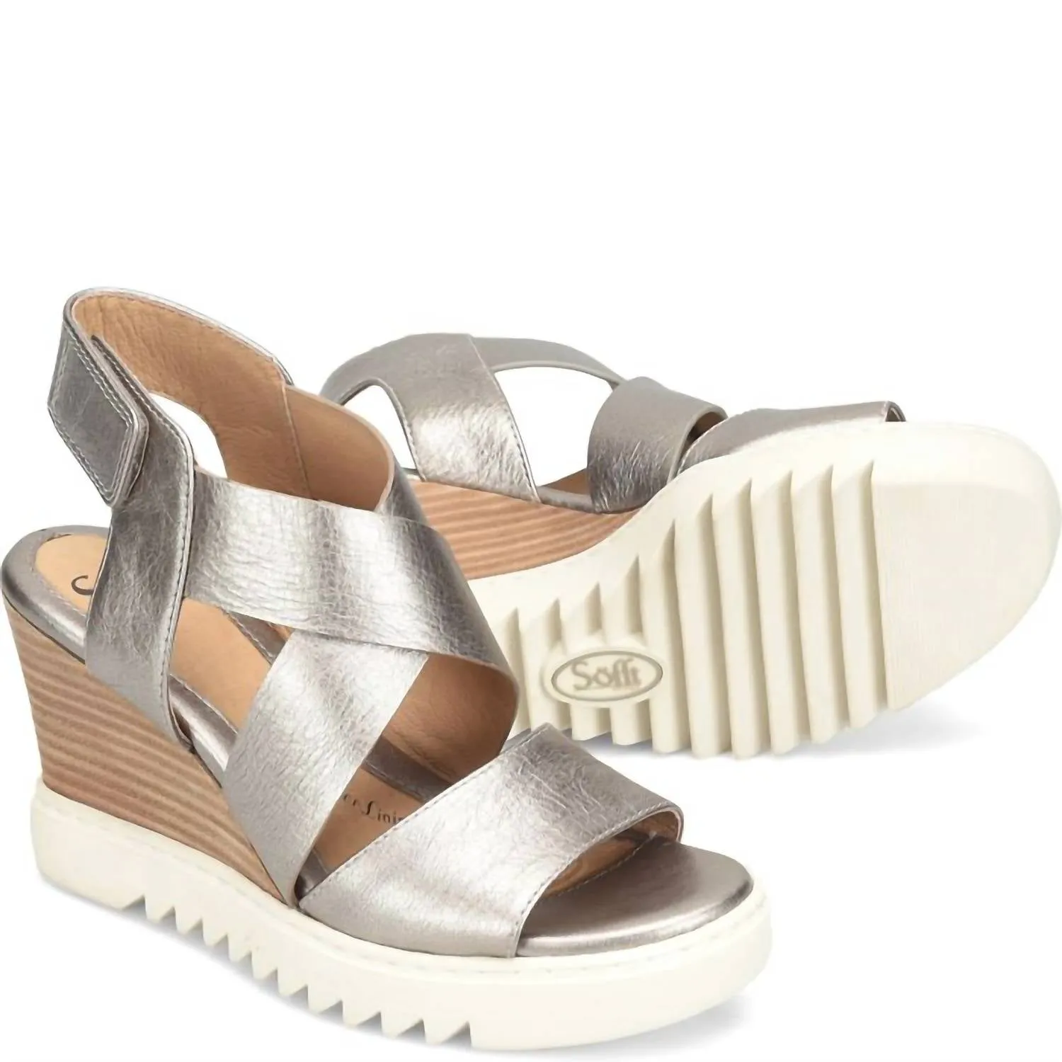 Night Out Heels Women's Uxley Platform Sandal In Grey Gold