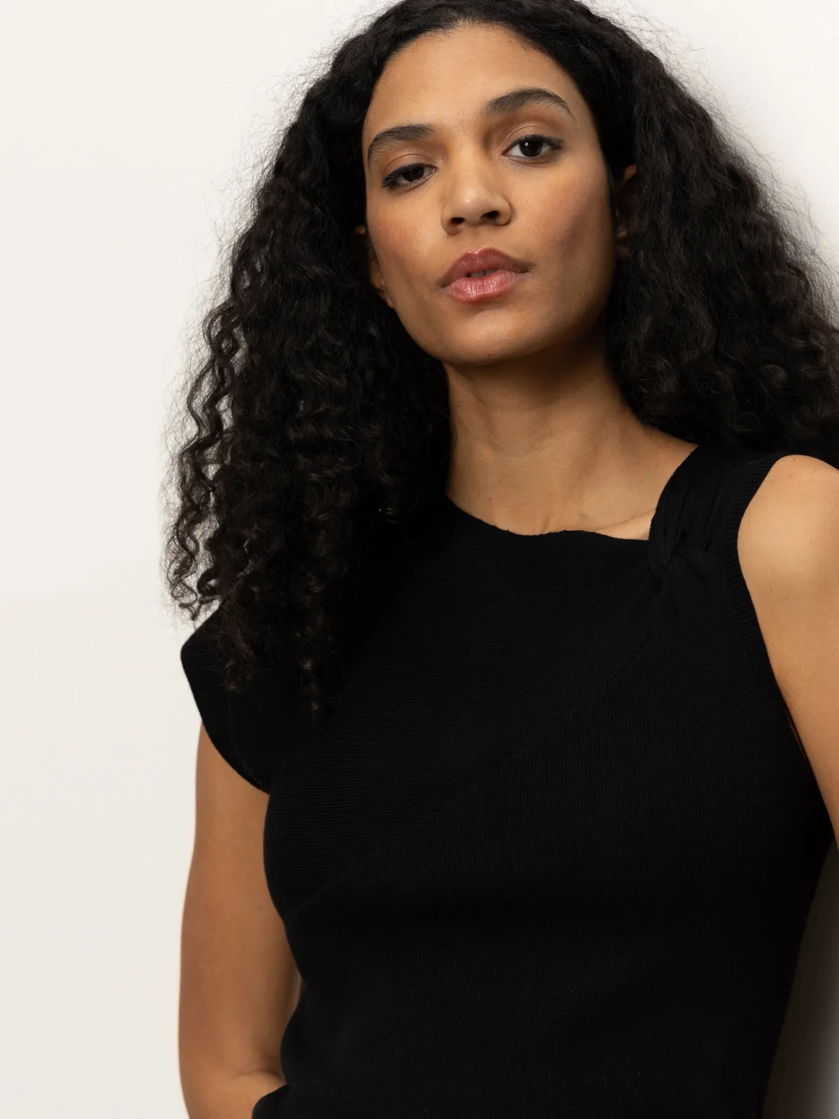 Shoulder Twist Top Black Hiking durability Summer Comfort