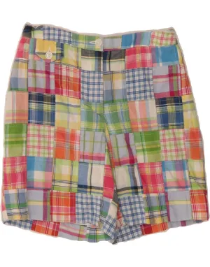 BROOKS BROTHERS Womens Casual Shorts US 2 XS W26 Multicoloured Patchwork Compact Fold Design Roomy Cut