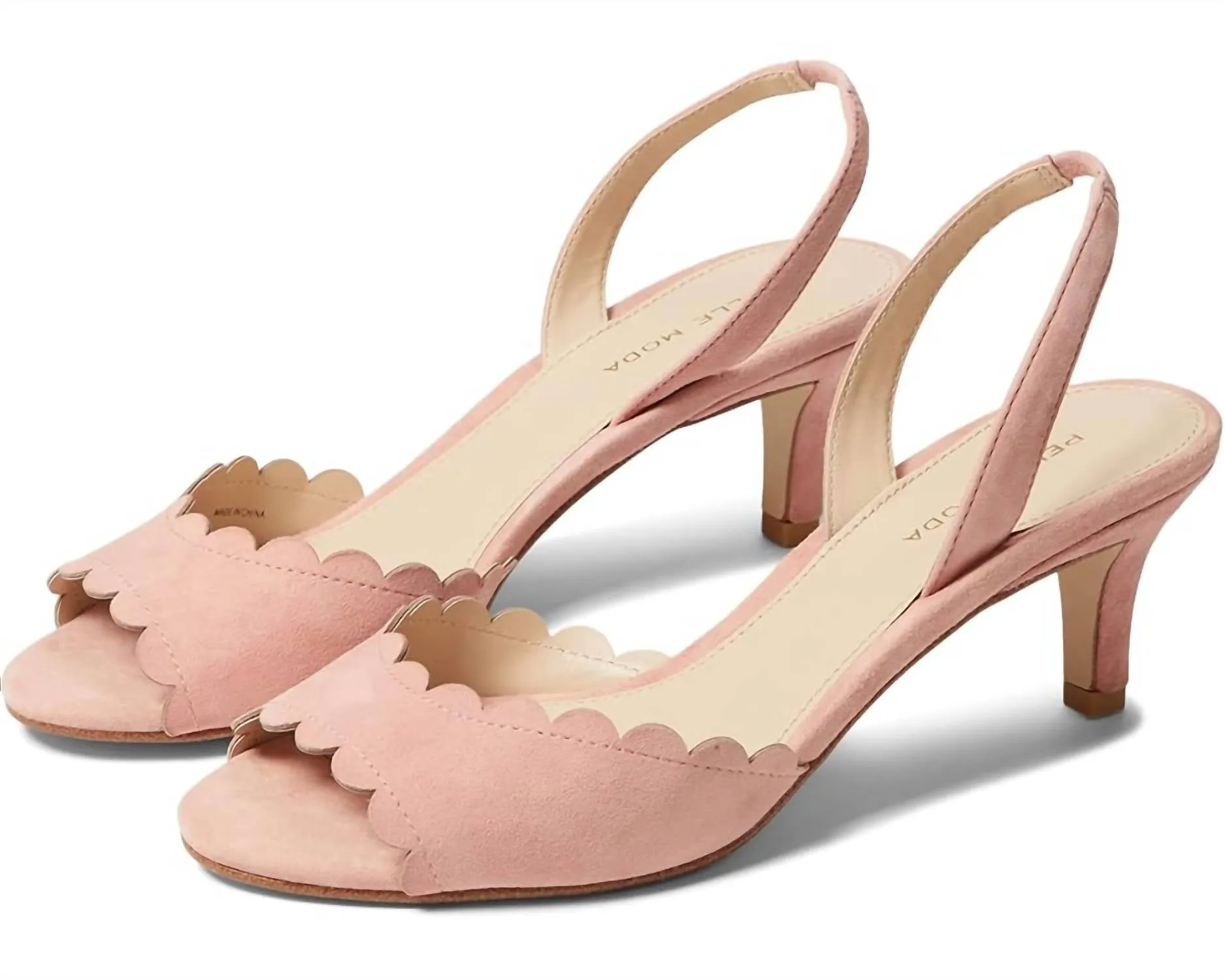 Women's Benet Suede Heels In Peony Kid Suede Ventilated Design