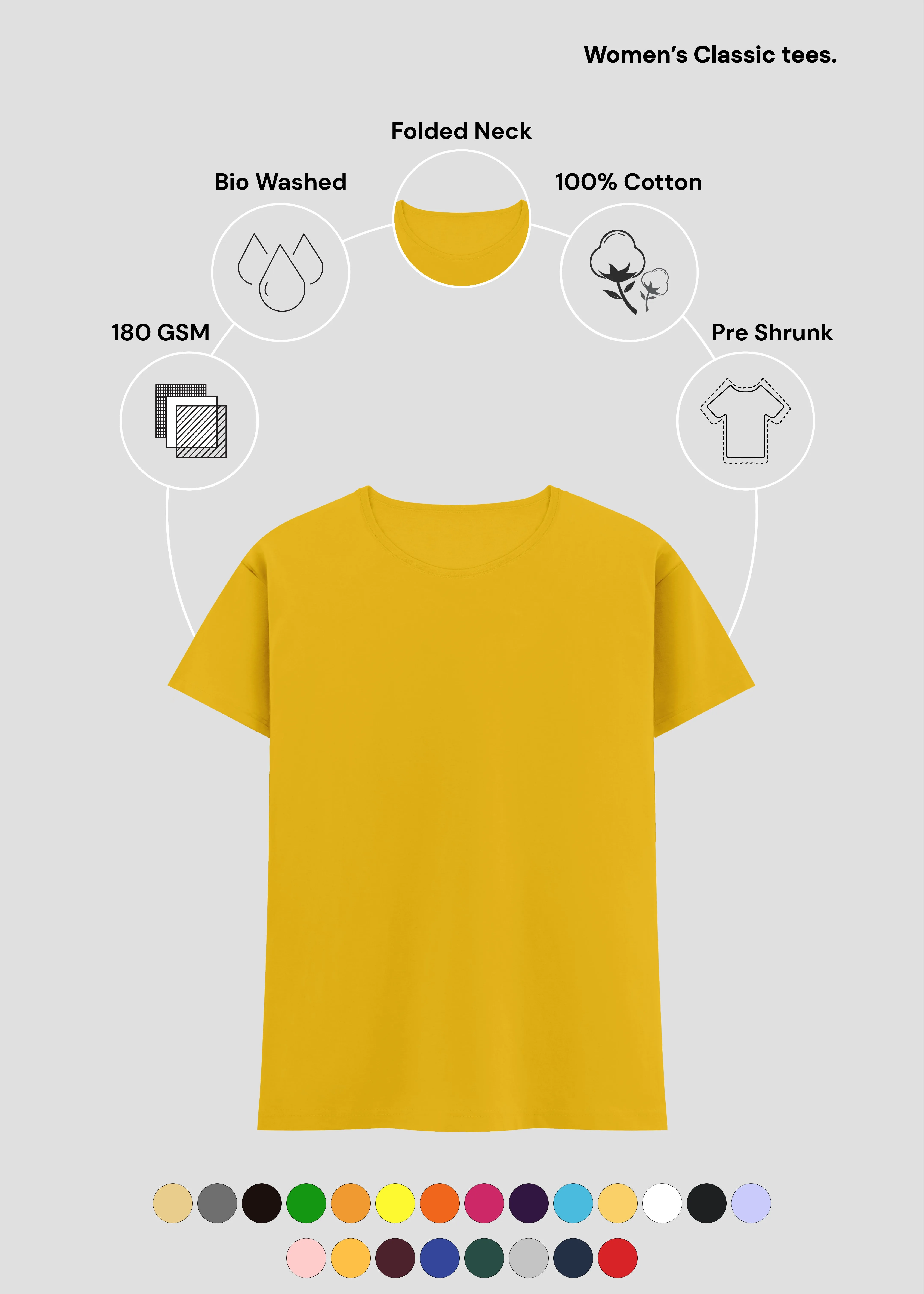 Essential Clothing Mustard Yellow Women's Classic T-Shirt | FC21