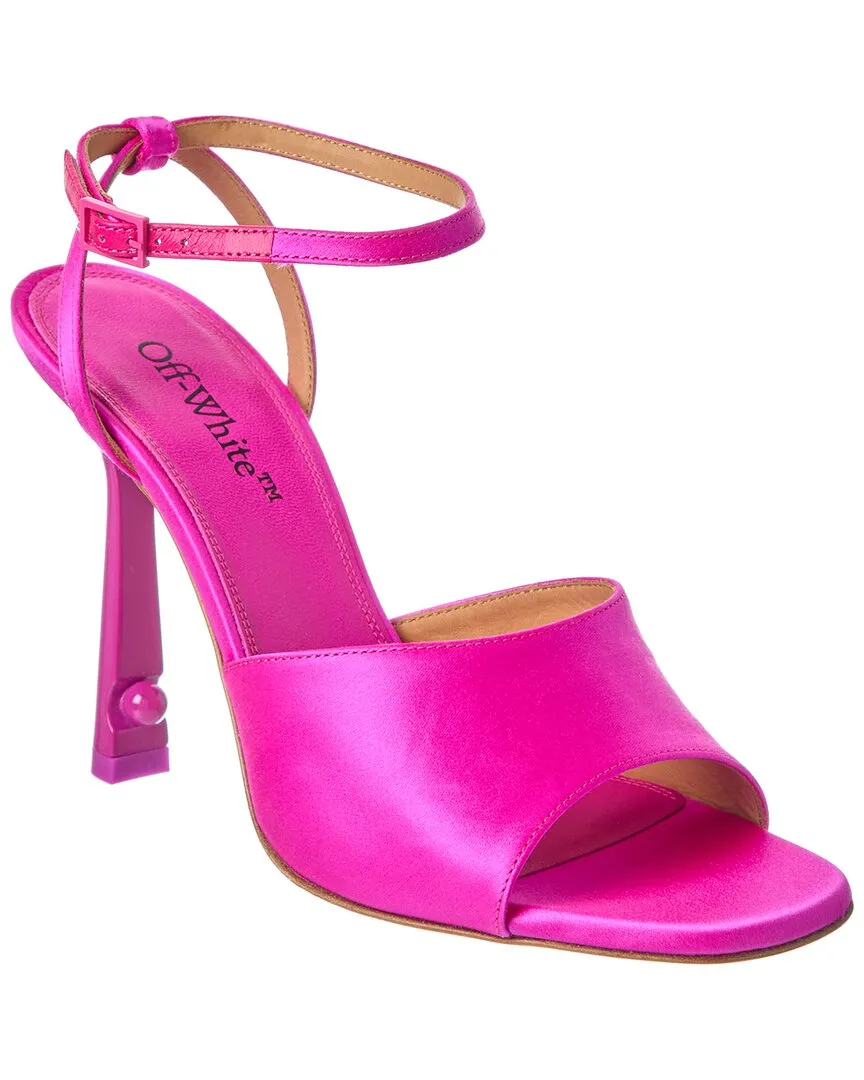 Off-White Pop Pearl Satin Sandal Gum outsole Soft Cushion Heels