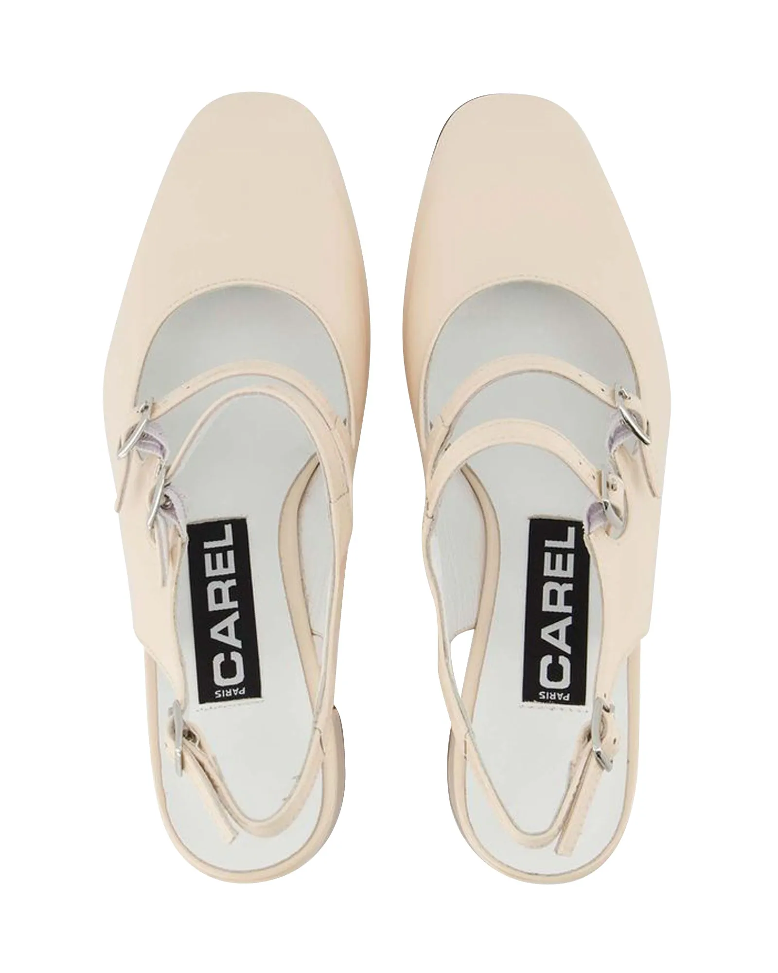 Soft Memory Foam Heels Banana Pumps - Carel - Beige - Patent Leather