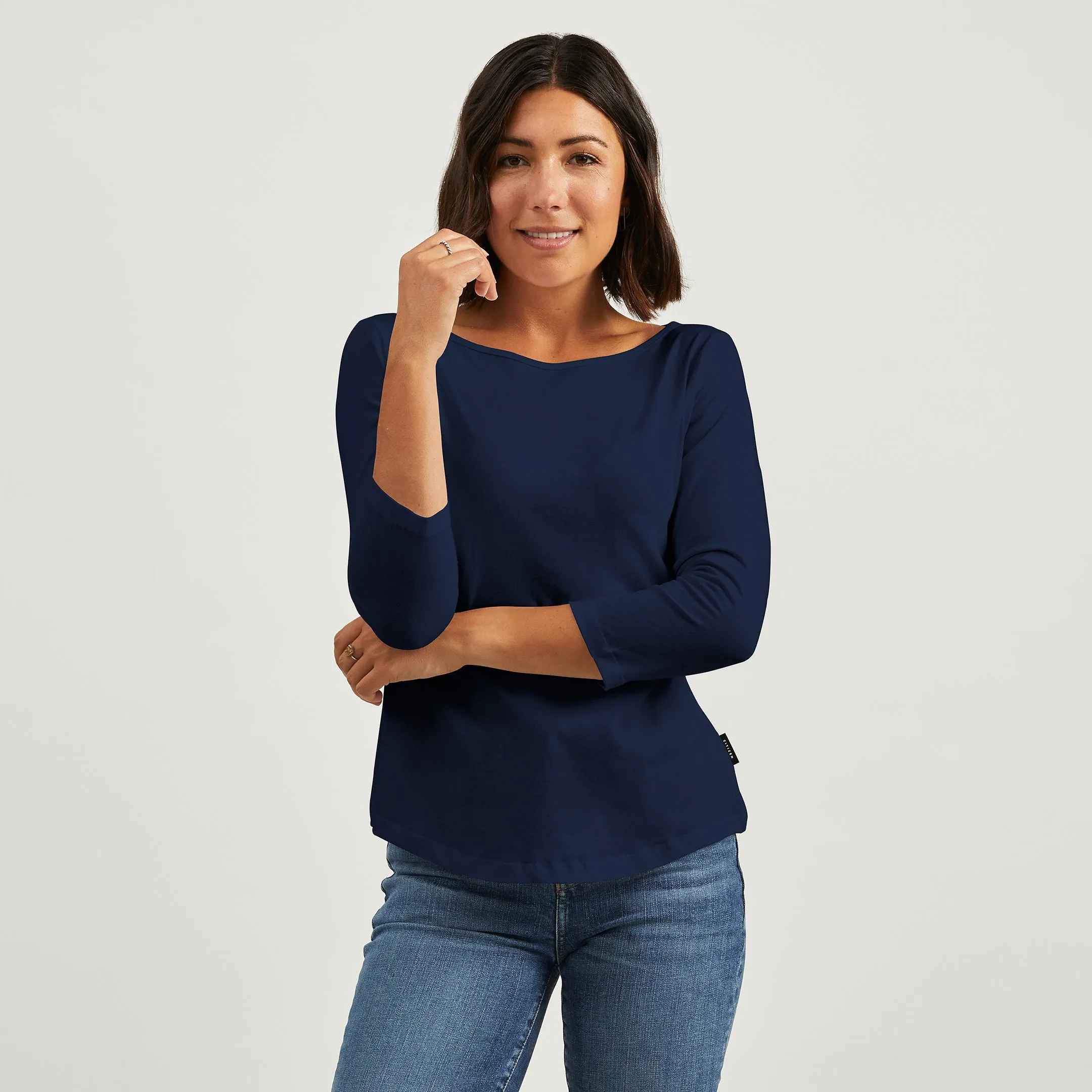 Quick Dry Performance Breathable Design Cotton 3/4 Boat Tee