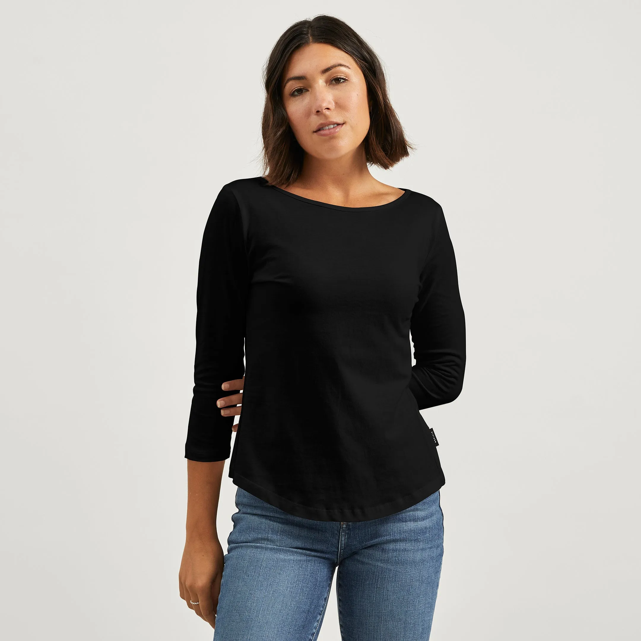 Top Rated Cotton 3/4 Boat Tee