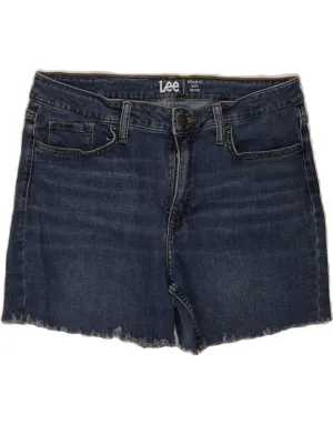 tall size LEE Womens Regular Fit Mid Rise Denim Shorts US 14 XL W34 Blue Cotton