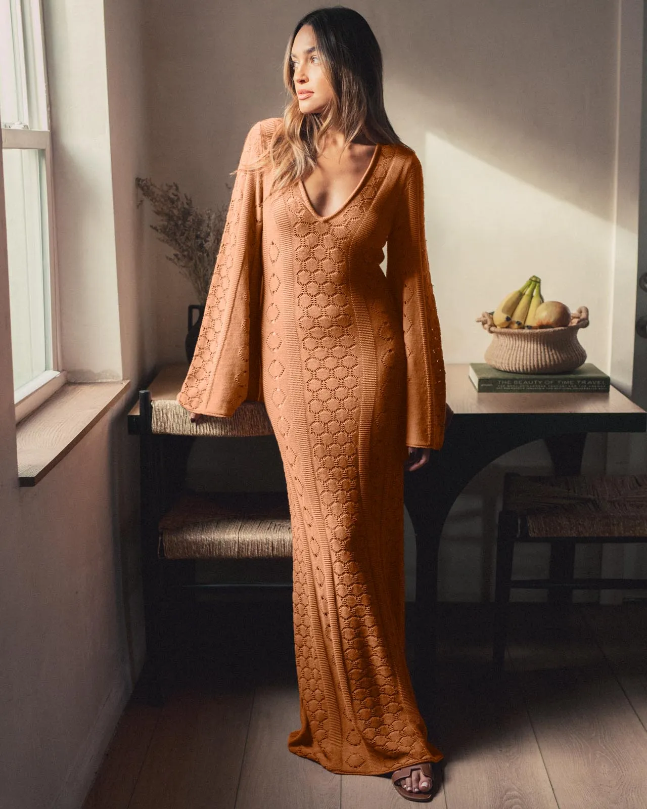 Splendid x Rachelove Knit Maxi Office Casual Minimal Tone