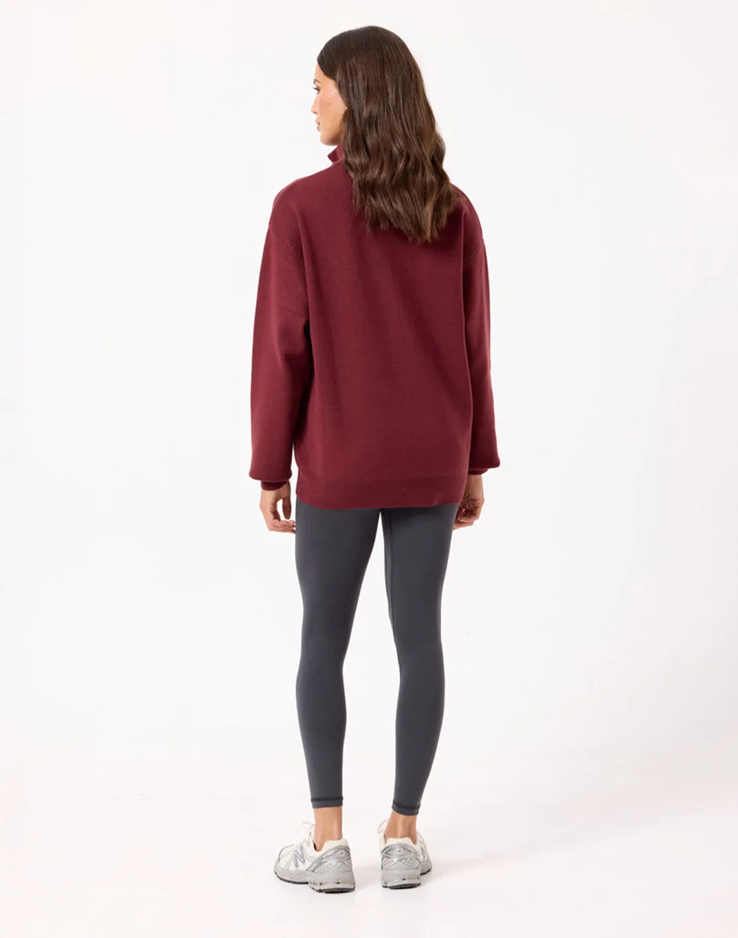 Knit Half Zip in Mulberry camping suitable Comfortable Layers