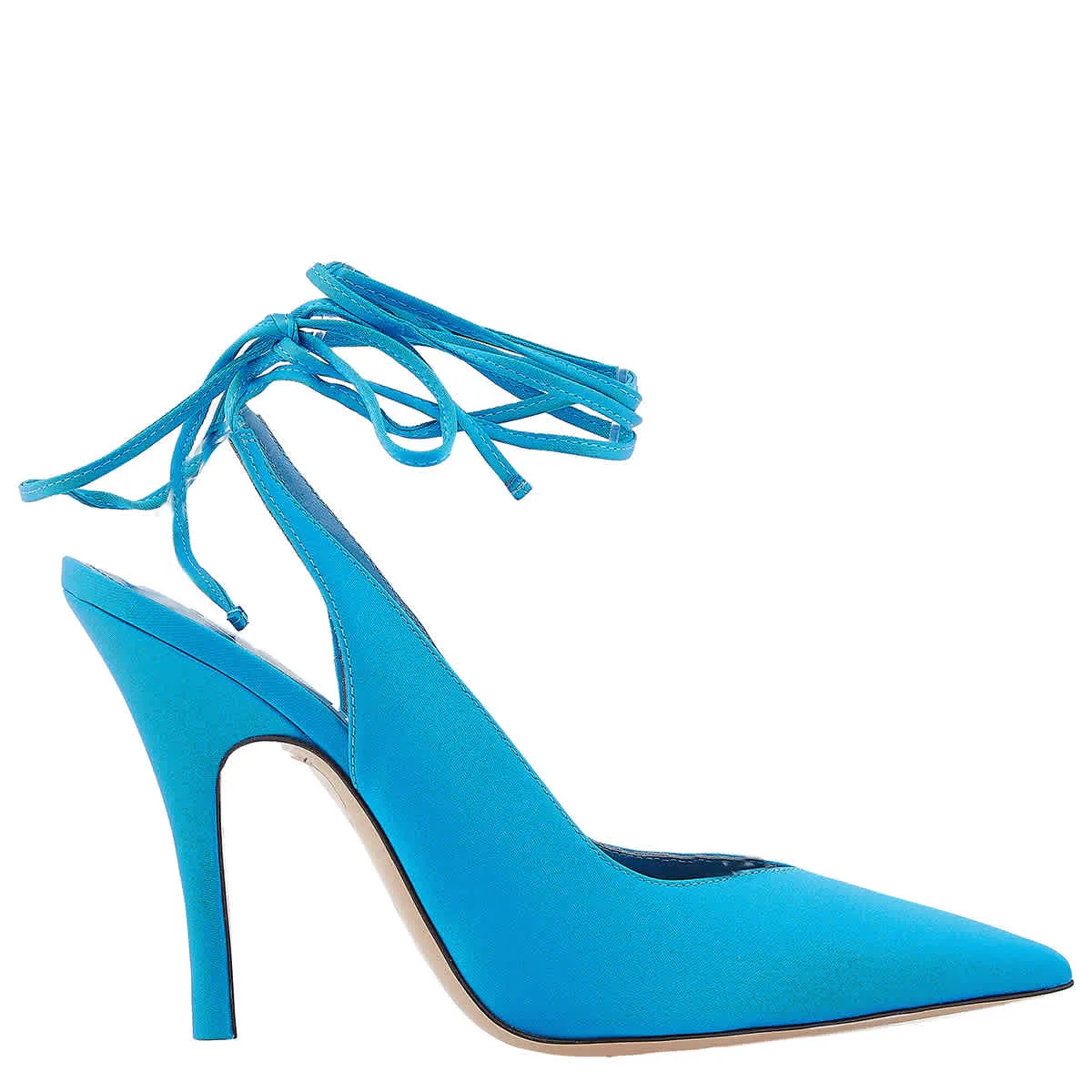 Customizable Chic White Stilettos The Attico Turquoise Venus Slingback 105 Pumps