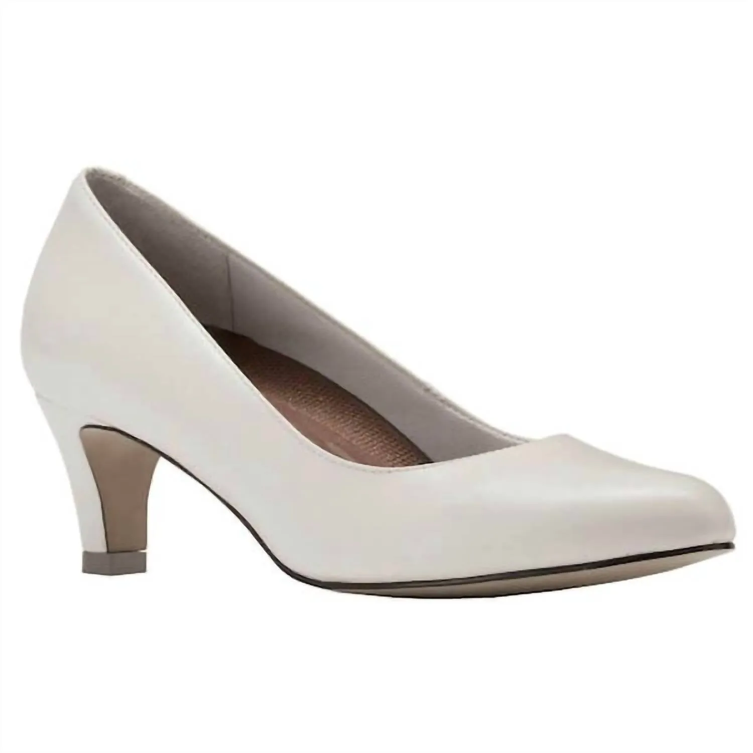 Women's Joy Ii Pumps In White Leather Lightweight Sole