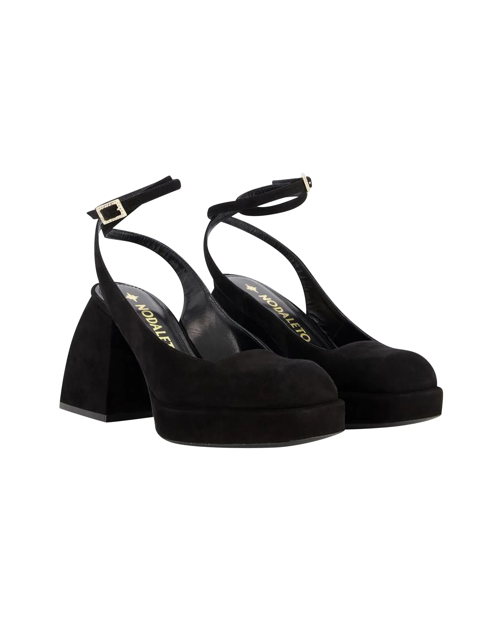 Bulla Suki in Black Leather Pointed Heeled Shoes Premium Pumps