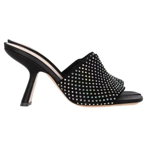 Chunky Heels Nicholas Kirkwood Alba 90 Heeled Mules in Black Suede