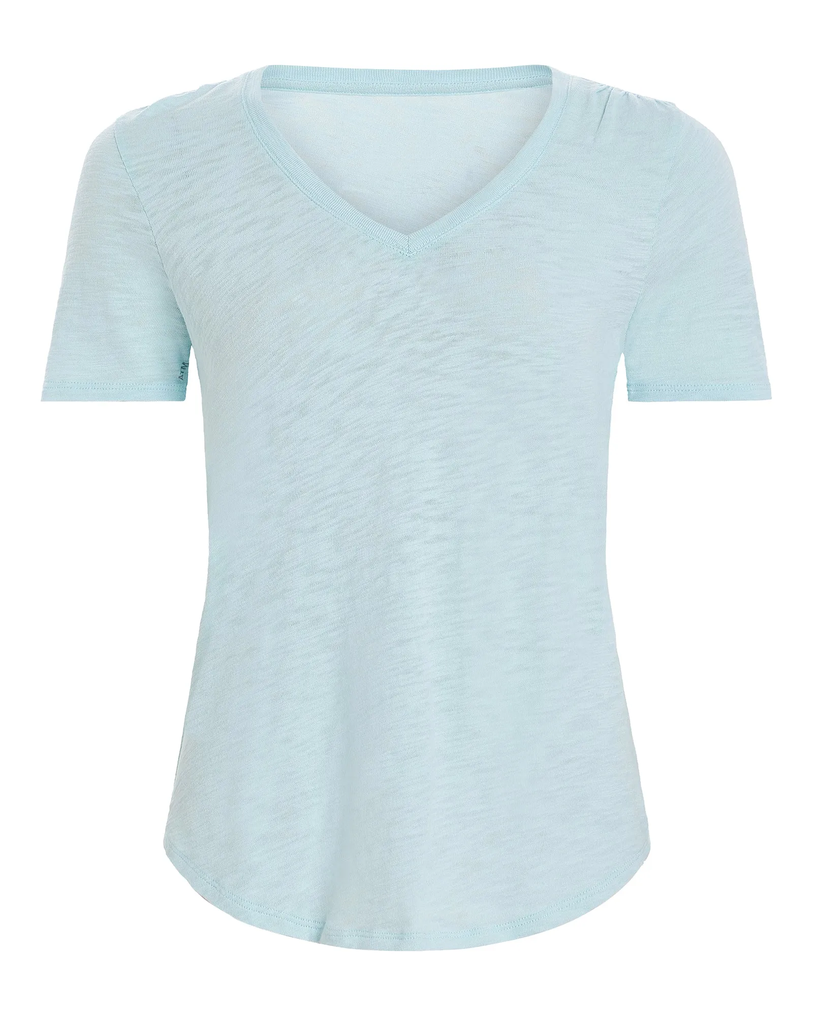 Soft Fabric Soft and Lightweight Slub Jersey Classic Short Sleeve V-Neck Tee - Ocean Blue