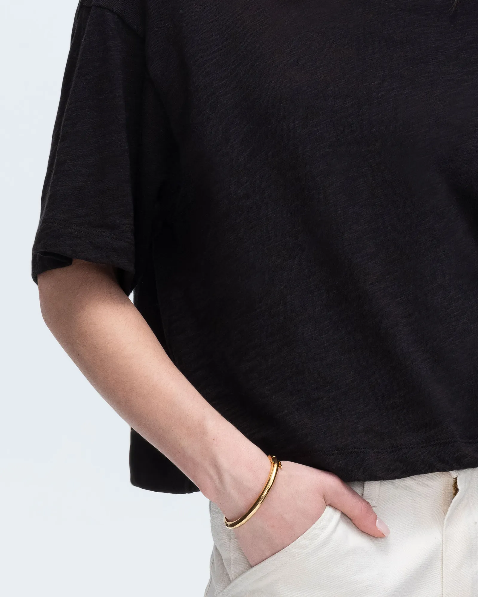 Slub Jersey Crew Neck Tee - Black Performance Fit