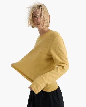 Slub Jersey Long Sleeve Crop Tee - Sunflower spring fashion