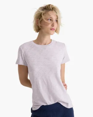 Athletic Fit Quick Dry Fit Slub Jersey Schoolboy Crew Neck Tee - Faded Lavender