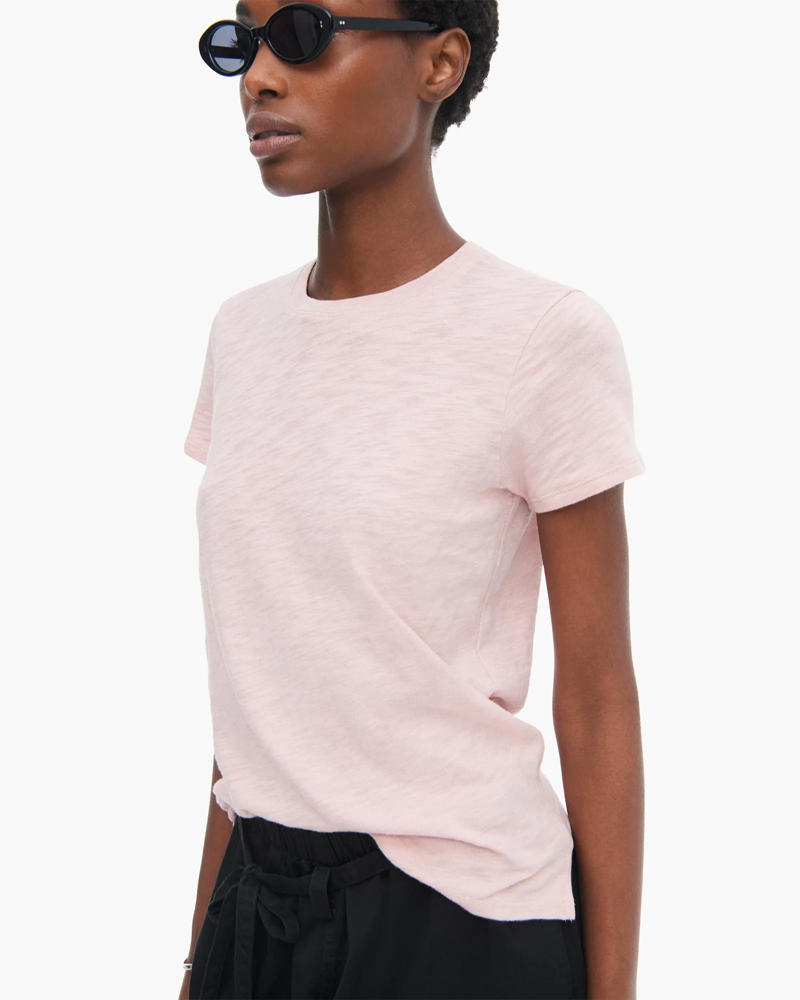 Slub Jersey Schoolboy Short Sleeve Crew Neck Tee - English Rose Perfect Fit Wear