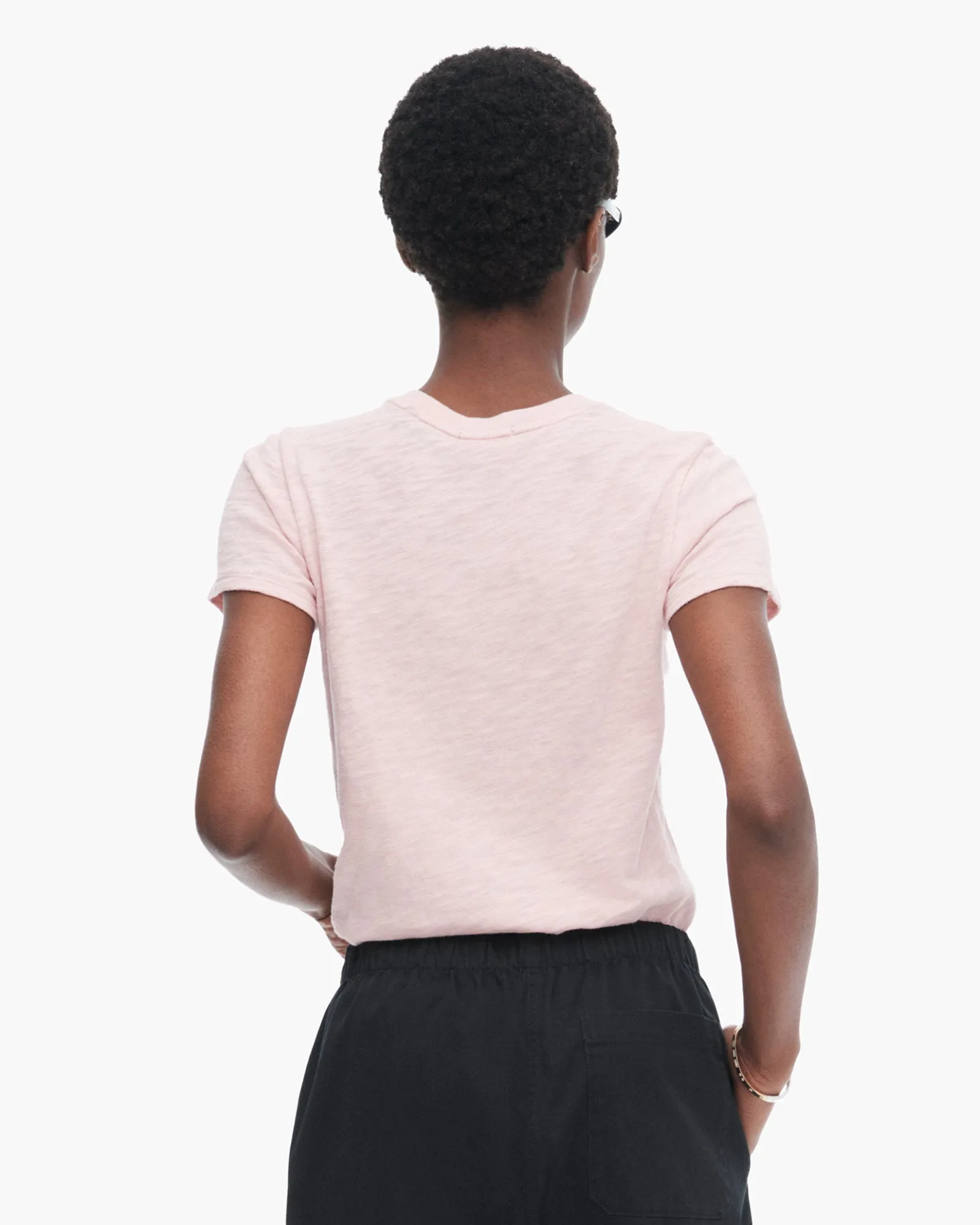 Slub Jersey Schoolboy Short Sleeve Crew Neck Tee - English Rose Roomy Comfort