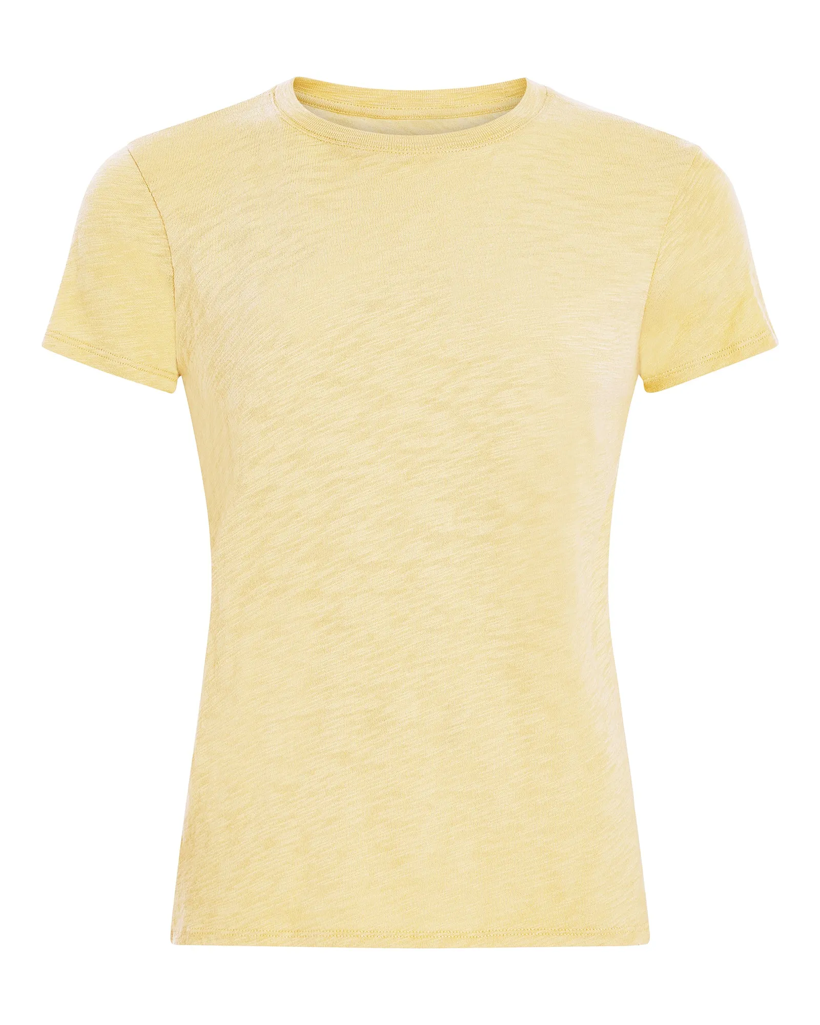 Slub Jersey Schoolboy Short Sleeve Crew Neck Tee - Sunflower Sporty Comfort