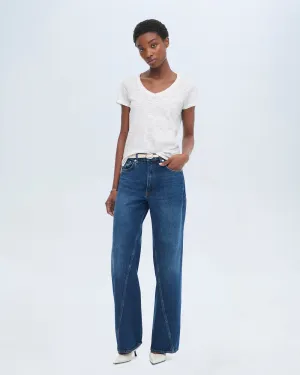 Fit For All Day TemperatureRegulating Slub Jersey Schoolboy V-Neck Tee - White