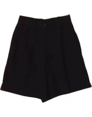 VINTAGE Womens High Waist Pegged Chino Shorts IT 44 Medium W27  Navy Blue Anti Pill Technology Wrinkle Resistant Finish