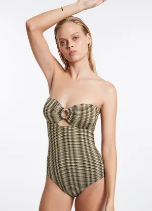 Minimalist Style Ravello Bandeau One Piece - Olive