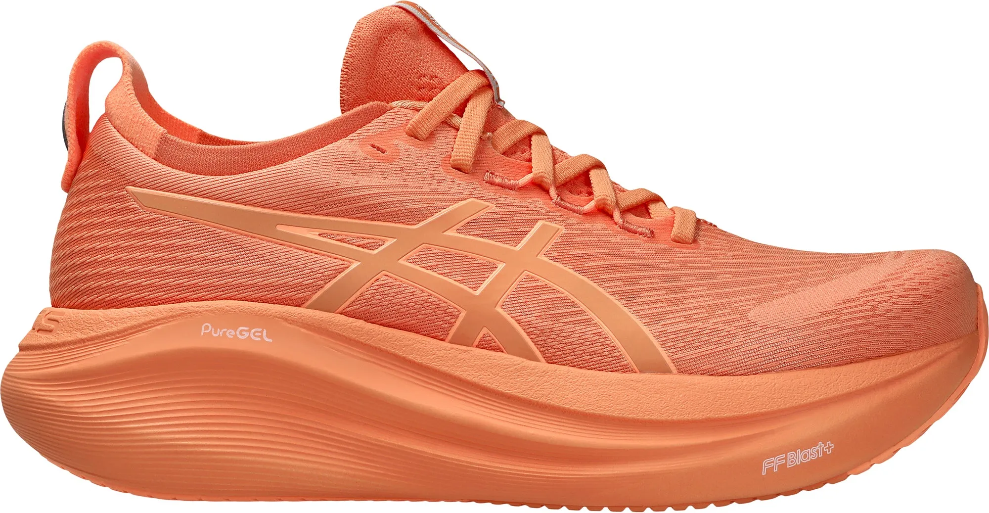 Balanced Cushioning Tech Asics Gel Nimbus 27 Lite-Show Womens Running Shoes - Orange
