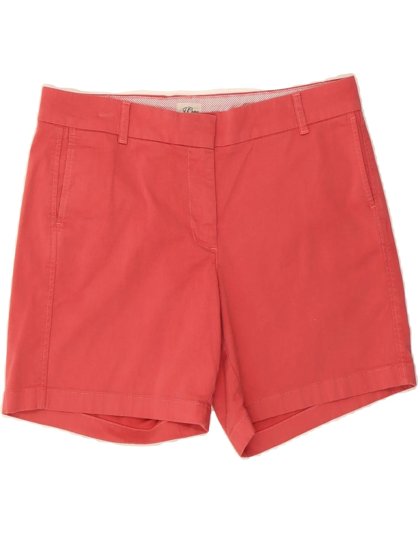 Wrinkle Free Care Multi Functional Pockets J. CREW Womens Chino Shorts US 12 Large W36  Red Cotton