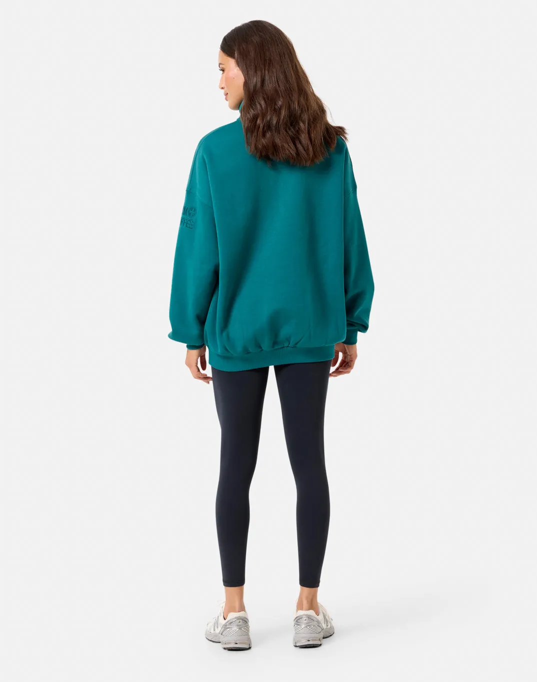Cozy All Season industry standard Snap Collar Sierra Sweatshirt in Teal