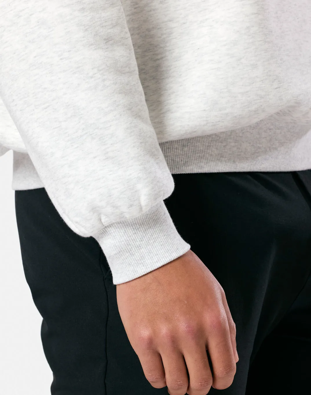 packable Core Bold Snap Collar Sierra Sweatshirt in White Marl