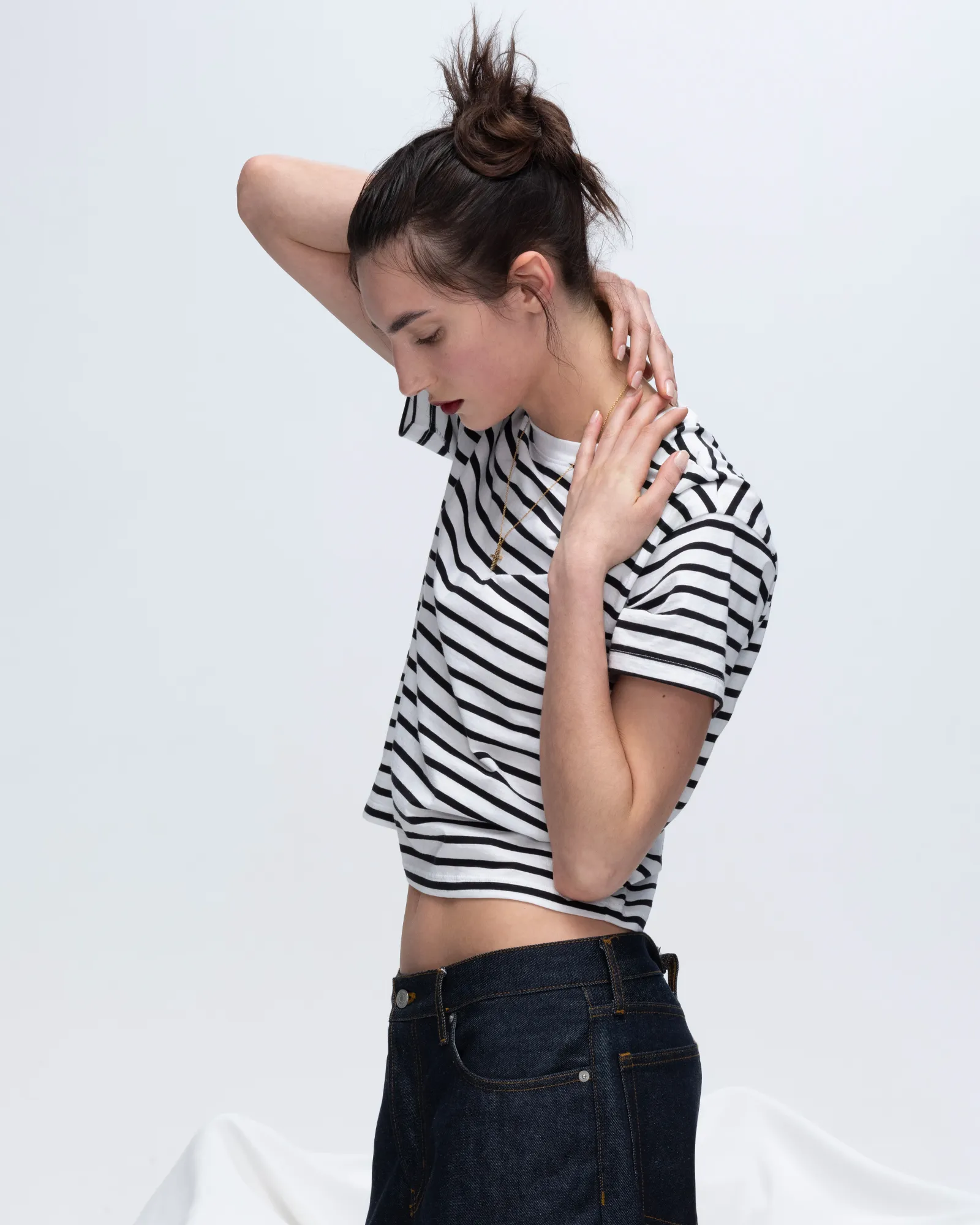 Hiking durability Comfortable apparel Classic Jersey Short Sleeve Boy Tee - Black/ White Stripe